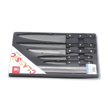 ATLANTIS knife set, black color, 6 items