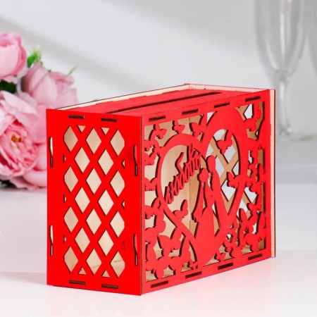 Wedding Bank "Love", red, prefabricated, 24x10x16 cm-1