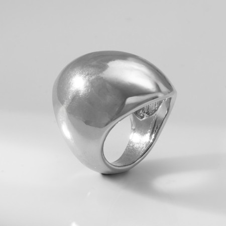 Ring Metal "Trend" Dome, Color silver, size 17-2