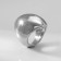 Ring Metal "Trend" Dome, Color silver, size 17