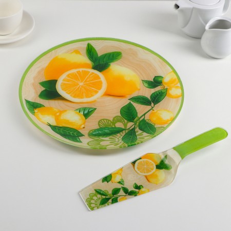 Glass cake with a shoulder blade “Dolce”, D = 30 cm, blade 26.5 × 7 cm-1