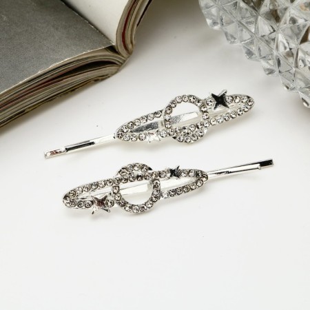 Invisibility for hair "Capella" (set 2 pcs) Planet, 5.5 cm, silver