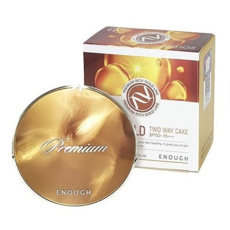 Facial powder ENOGH, main and spare block, tone No. 21, with gold, 11+11 g