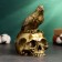 Figure "Raven on the Skull" Old Gold, 16x10cm