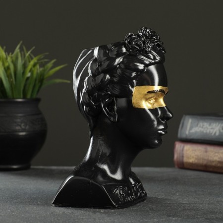 Kashpo - organizer "Bust Frida" Black with gold, 11x17x11cm-4