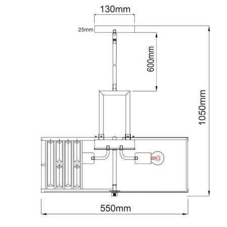 Monarch chandelier, size 56x105x56 cm, 200W 5XE27 IP 20-3