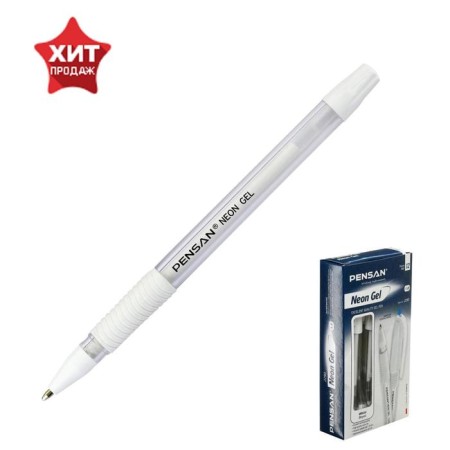 Gel pen Pensan Neon Gel, ink-white ink, 1 mm node, letter 0.5 mm.
