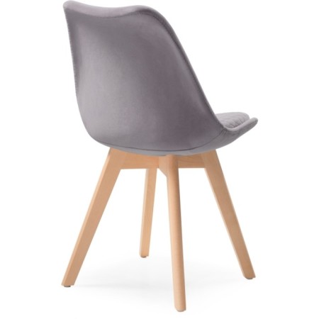 Wooden stool Bonuss array of beech/velor, natural/gray 50x56x82 cm-3