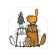 Apron kitchen with a photo print "Family of cats", adjustable, size OS