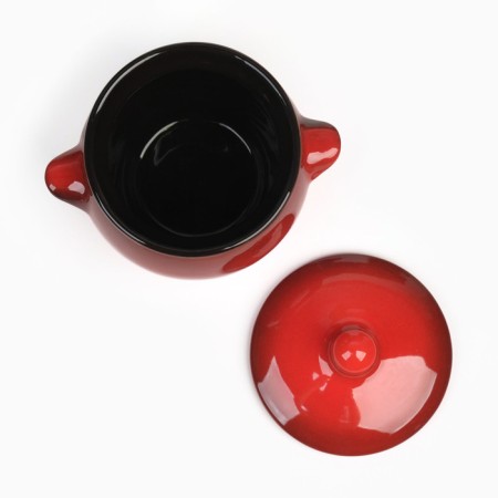 Ceramic pot for baking No. 6, 0.65l / 12x12cm, red-1