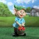 Garden figure "Dwarf with a basket of berries" 38x16cm