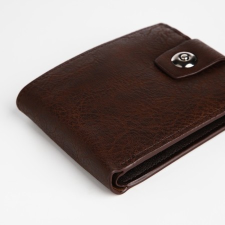 Male purse on a magnet, department for bills, for maps, for coins, brown color-2