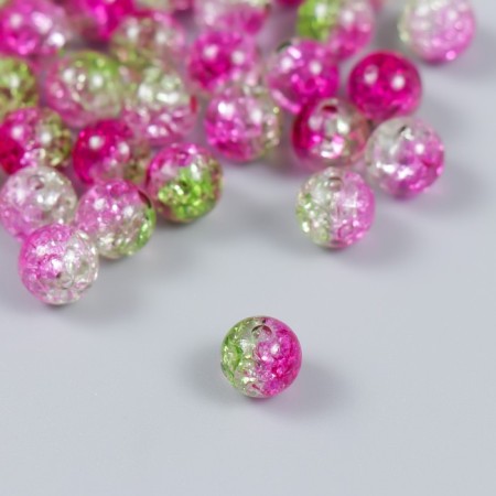 Beads for creativity plastic "Soap bubble transparent fuchsia" set of 20 g 0.8x0.8x0.8 cm