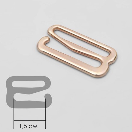 Strege hook, metal, 15 mm, 20 pcs, gold color-1