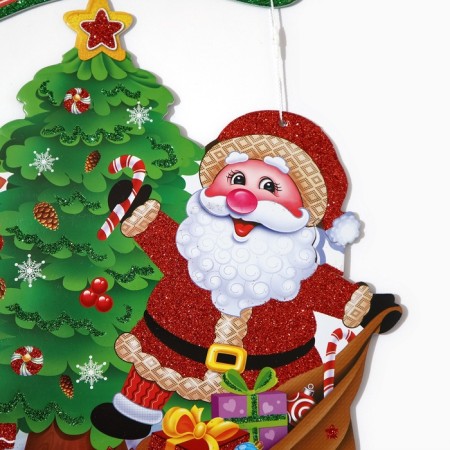 Decorative decoration (suspension) "Santa Claus with gifts" 41x30 cm-4