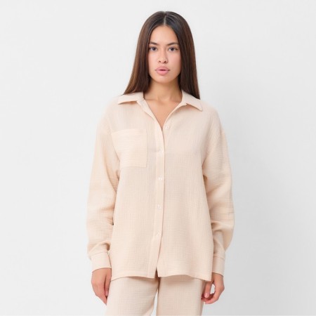 Комплект женский (рубашка, брюки) KAFTAN "Basic" р. 44-46, молочный-1