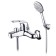Lemark Luna LM4134C bathtub mixer, single -legged, pour 158 mm, watering can, chrome