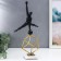 Souvenir Polystone, Metal "Athlet with weight" black with gold 50x14x27.5 cm