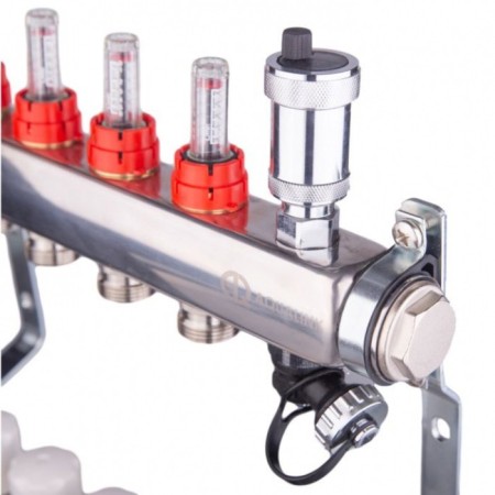 Aqualink Collector Group, 1 "X3/4", 9 outputs, with consumables, stainless steel-5