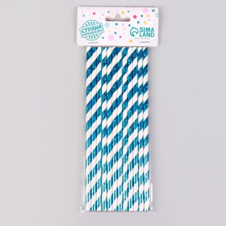Trucks for cocktail "Spiral", set 12 pcs., Hologography, Blue color