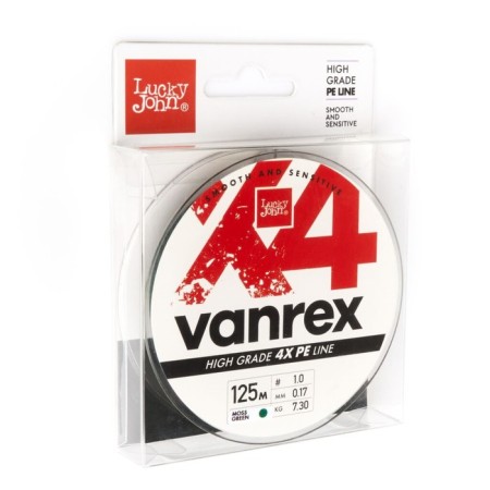 Леска плет. Lucky John Vanrex х4 BRAID Moss Green 125/017-1
