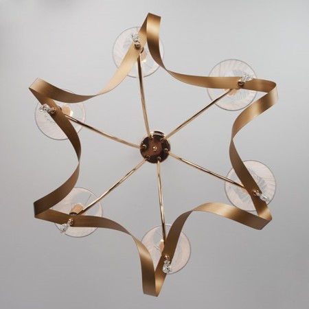ADELIA 6x40W E14 chandelier, gold 68x68x53 cm-2