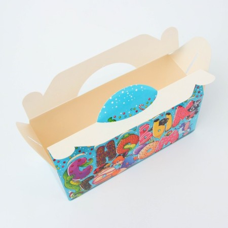New Year. Gift box, Happy New Year "Sweet Donut" with the game and animation 25*9.5*11 cm.-3