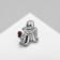 Icon "Eternal Love", black and white color in ferrous metal