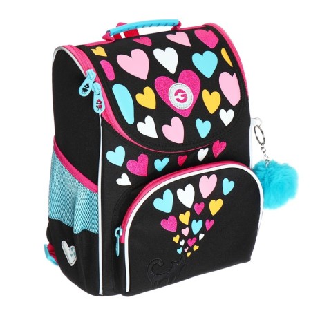 School standard, 33 x 25 x 13 cm, Grizzly, + bag for shoes, plush, black-1