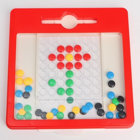 Magnetic Mosaic tablet for drawing, 49 cells, with patterns, blue tractor-1