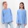 Longsliv children's minku, blue color, height 146 cm