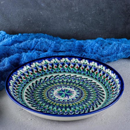 Largan Rishtan ceramics "Patterns", 25 cm, blue-3