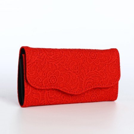 Women's wallet on magnet, red color