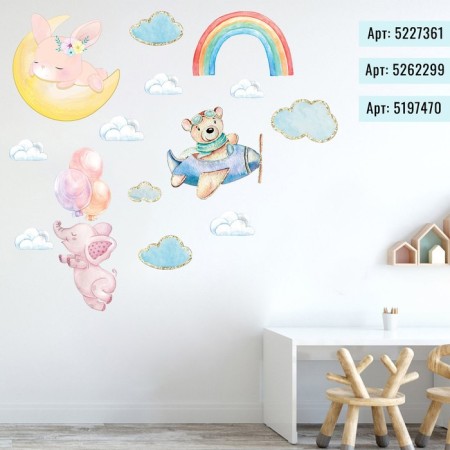 Vinyl sticker "animals", with sparkles, 30 x 35 cm-2