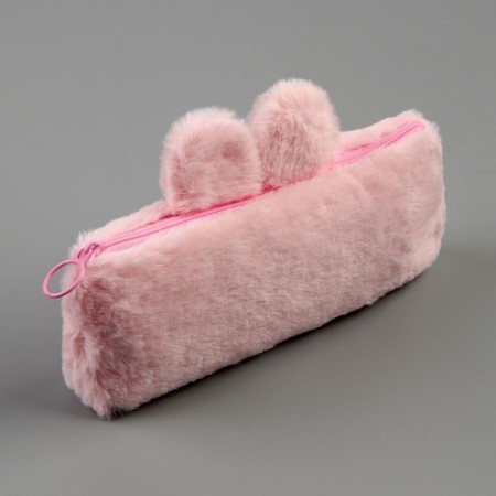 Penal school soft "bunny", 20x8 cm, plush, pink-5
