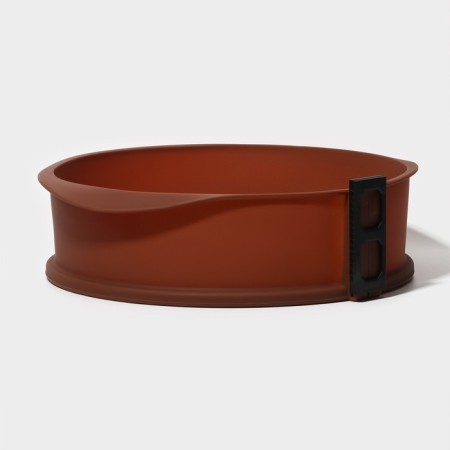 Baking shape with a glass bottom "Circle", 25.5 × 7 cm (from handle to handle 29 cm), brown color-3