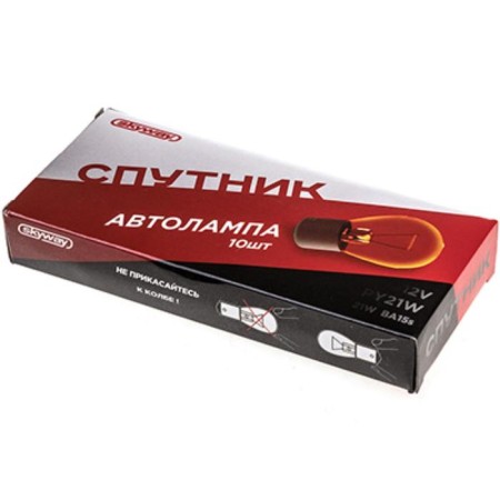 Car lamp SkyWay satellite PY21W, 12 V, 21 W, with a basement BA15S, Orange-1