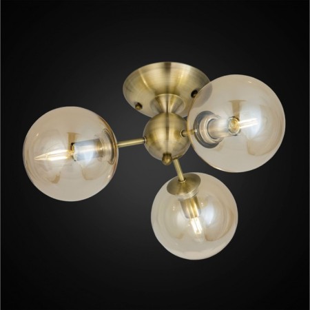 Ceiling chandelier CITILUX “Tommy” CL102133, 46x46x23.5 cm, 3x40W, E14, brown color-1