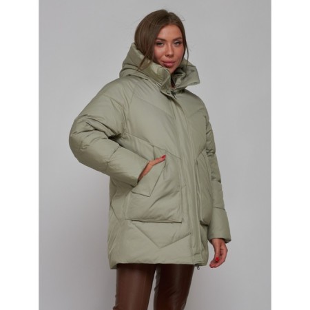 Winter jacket is women, size 56, the color is light green-8
