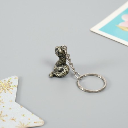 Polystone keychain "Snake" bronze mix 1.5x1.5x3 cm-3
