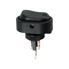 Выключатель клавишный 12V 30А (3с) ON-OFF черный ОВАЛ с зеленой LED подсветкой (RWB-523, ASW-20D)