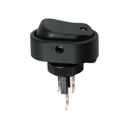 Clavicure switch 12V 30A (3C) On-off Black oval with green LED backlight (RWB-523, ASW-20D)