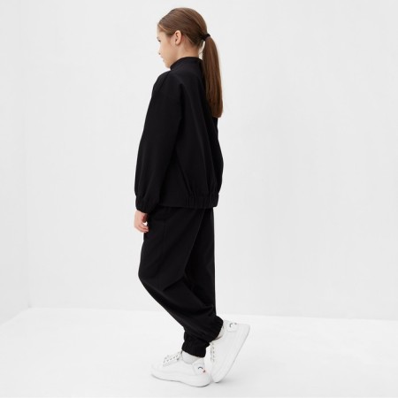 Бомбер для девочки MINAKU: Casual Collection KIDS, цвет чёрный, рост 158 см-1
