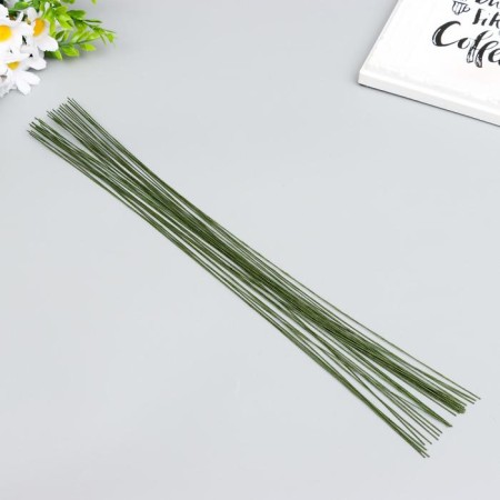 Wire for creativity "Florico" 0.55 mm, 30 pcs, 40 cm, in paper braid, green