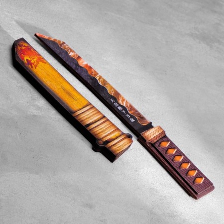 Wooden souvenir "Tanto knife", in a scabbard, orange