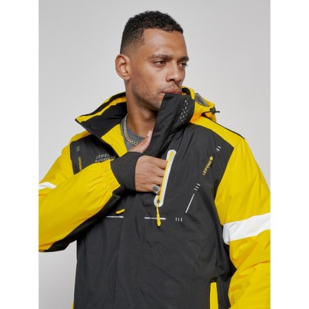 Ski costume male winter, size 50, yellow color-8