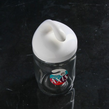 Bank for bulk products "Axis", glass, white cover, 500 ml, Iran-1