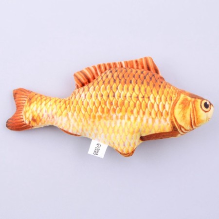 A toy for cats with mint "carp" from textiles, 20 cm-1