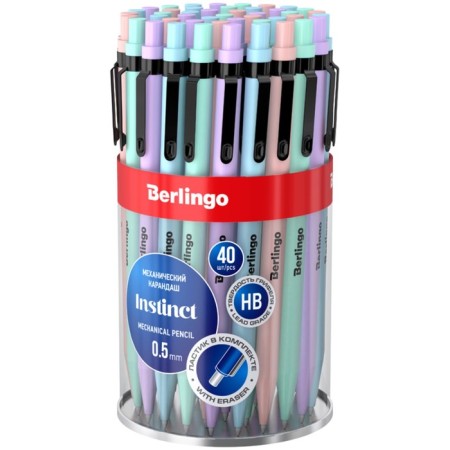 Mechanical pencil, 0.5 mm, Berlingo "Instinct", with an eraser, assorted-2