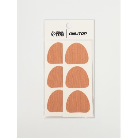Foot protective plate, set - 6 pcs, on a glue base, beige color-3